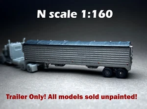 N Scale (1:160) 40 foot grain trailer (no truck!) - UNPAINTED, NOT A  TOY! - Picture 1 of 11