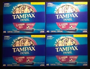Tampax Pearl Ultra Tampons - Leckschutz Geflecht unparfümiert 45 Stück - 4 versiegelte Boxen - Bild 1 von 2