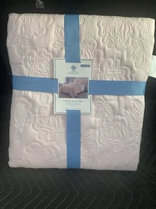 Rachel Ashwell  Simply Shabby Chic Pink Rose 3 Piece Quilt Shams Set Full Queen - Picture 1 of 5