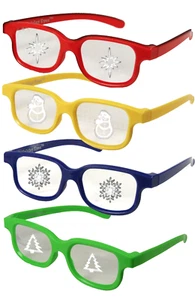 3D Christmas Glasses [4Pair Set] - Snowman-Tree-Snowflake-Star - for 2025 - Picture 1 of 5