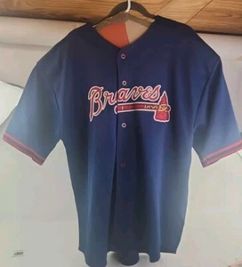 Vintage 90s Starter Atlanta Braves MLB Button MLB Baseball Jersey Men’s Size L - Picture 1 of 10