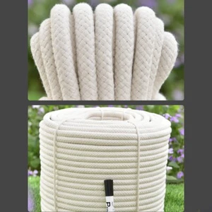 Handcrafted White CoreSpun Cotton Rope Drawstring Perfect for DIY Projects - Picture 1 of 12