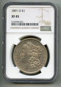 1891 O Morgan Silver Dollar NGC XF 45 - Picture 1 of 4