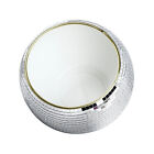 Plastic Ball Ice Bucket Beverage Tub Mirror Decor Bucket White Gold Edges N NDE