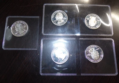 2001 S QUARTER Proof SILVER State Set 5 Coins 25 Cents Made In America - Image 1 of 2