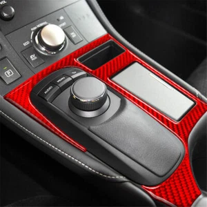 Red Carbon Fiber Interior Central Console Cover Trim For Lexus CT200 2011-2017 - Picture 1 of 5