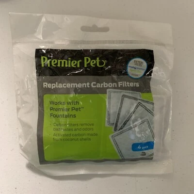 Premier Pet Replacement Carbon Filters 4 pack Works With Aqua Fountain Filter - Image 1 of 4