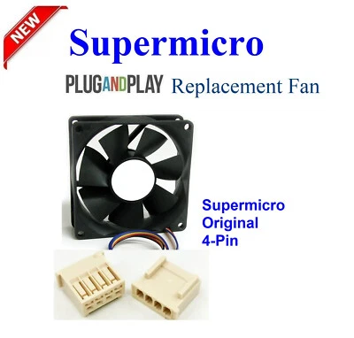 1x Replacement Fan for Supermicro FAN-0104L4 80x25mm 4-Pin Original connector - Image 1 of 4