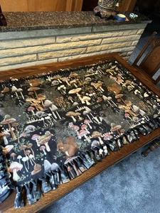 Super Soft Woodland Wild Forest Morel Mushrooms Fleece Throw Blanket 54x34” - Picture 1 of 10