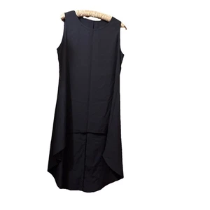 Markenloses ärmelloses dunkelblaues Midi-Hi-Lo-Damenkleid mit Tank Größe L - Bild 1 von 4