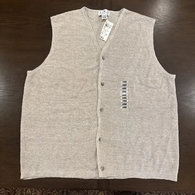 Cárdigan Suéter Abuelo Años 90 De Colección Beige Lino Algodón Para Hombre Grande Nuevo Con Etiquetas Nuevo Con Etiquetas Foto 1 de 4