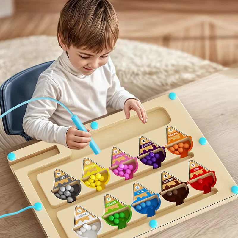 EDUCATIONAL TOY Magnetisches Perlenlabyrinth Spielzeug für Kinder Puzzle Übung - pädagogisches Spielzeug Alter 2-6