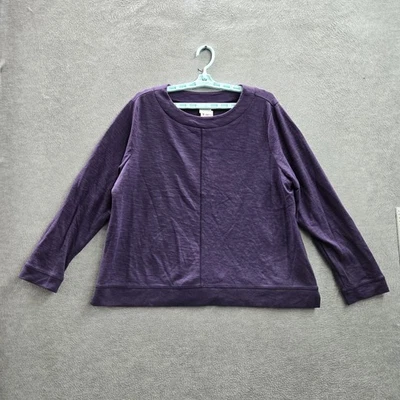 Chico's Women Sweatshirt 3 Purple Long Sleeve Lightweight - Image 1 of 4