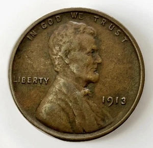 1913 Lincoln Wheat Cent BN • VG/F Early Date • Collector Grade Brown - Bild 1 von 2