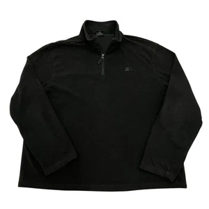 Starter Fleece 1/4 Zip Black Mens XL Embroidered Logo Pullover Sports - Picture 1 of 11