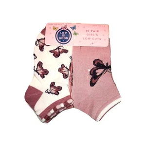 LIFE IS GOOD - 10 Pair Little Girl's Socks - Sock Size 6-8 / Shoe Size 10-4 NEW! - Picture 1 of 5