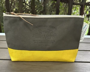 The Superior Labor Engineer Pouch Zip Top Made Japan Grey +Yellow 10.5" Preowned - Picture 1 of 13