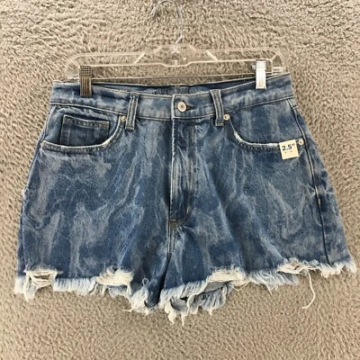 Shorts feminino Arizona Jean Co. cintura alta vintage corte 11 azul lavagem ácida denim - Imagem 1 de 4