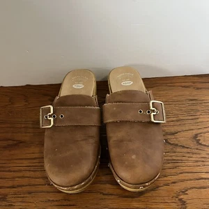 Dr Scholls Honey Classic Clog Studded Buckle Slip On Faux Leather Women's 7.5 M - Picture 1 of 8