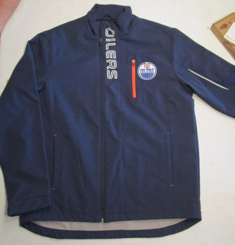 Nwt NHL Hockey EDMONTON OILERS Hockey Mens Soft Shell Jacket Navy medium Cover