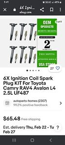 coil pack and spark plugs for 2007 Toyota rav4, avalon and camry brand new 