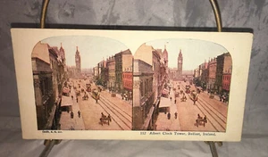 Torre del Reloj Stereoview Albert Belfast Irlanda 1925 #112 A.C. Co. - Imagen 1 de 4