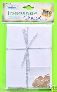 Treasure Chest Card Making Kit 5 Natural Fiber Cards Envelopes w/ Mica Chips NIP - Picture 1 of 1