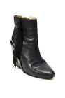 See by Chloe Womens Side Zipped Frayed Wedge Heels Ankle Boots Black Size EUR36