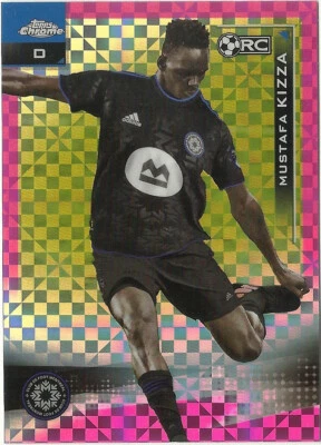 2021 Topps Chrome MLS Mustafa Kizza Rookie Pink Xfractor Montreal #135 - Image 1 of 2