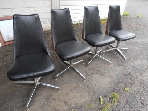 Vintage  Chromcraft Dining Chairs 2-tone  black/brown Cover