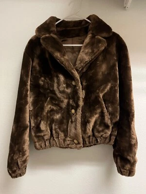 Abrigo Andrea Unger Marrón Estilo de Vida Vintage Diseños Años 80 Talla 6 Unión Hecho en EE. UU. Foto 1 de 4