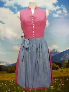 Wenger hochgeschlossen Feinmuster hochwertig Vintage Dirndl mit Schürze Gr.42 - Bild 1 von 7