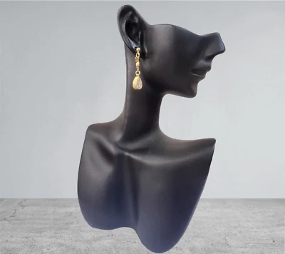 orecchini pendente donna argento 925 anallergico dorato goccia zircone - Immagine 1 di 2