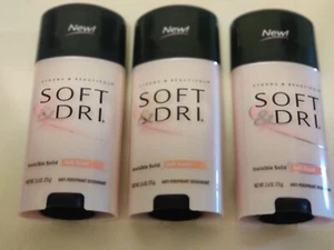 Soft & Dri Invisible Solid Anti Perspirant Soft Scent 2.6 oz Vintage Pack Of 3 - Picture 1 of 6