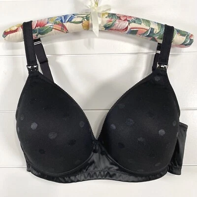 Cake Lingerie Womens Mousse Nursing Bra sz 32D Black NWT Polka Dot Full Coverage - Image 1 of 4