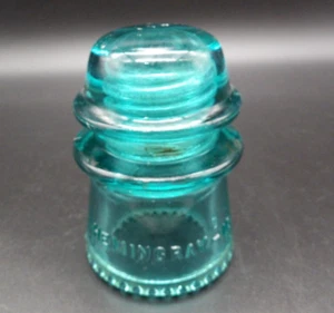 Hemingray 16 blau GLAS Perlen unten Telefon Telegraph Leitung Isolator 3 7/8" - Bild 1 von 11