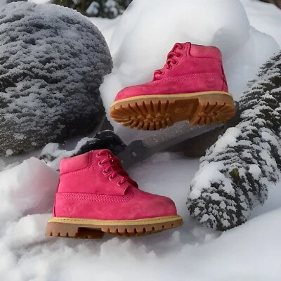 BOTA IMPERMEABLE TIMBERLAND 5.5" CUERO NOBUCK ROSA INTENSO (NIÑOS PEQUEÑOS) TALLA 5C Foto 1 de 4
