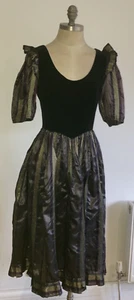 Vintage Radley Kleid, schwarz Samt & Taft/Lurex Größe UK 12, mit Fehlern - Bild 1 von 11