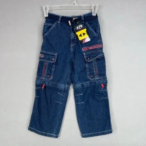 OTB Jeans Kids 7 Cargo Convertible Zip Off Shorts Baggy Wide Leg One Tough Brand - Picture 1 of 19