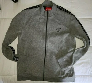 Women's Gray Long Sleeve Guess Zip Up Sweater Size XL - Picture 1 of 5