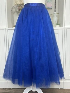 "Falda de tul azul real Moshita Couture talla 12 28"" cintura vestido de baile" - Imagen 1 de 8