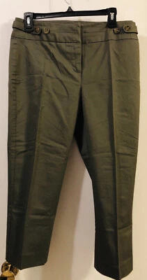 KENNETH COLE REACCIONES Capris elásticos ejército verde oliva lengüetas laterales cintura para mujer 6 Foto 1 de 4
