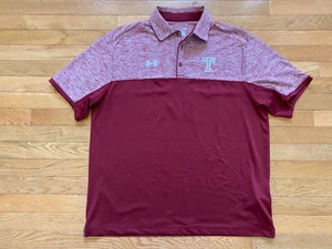 Temple Owls Under Armour Polo Shirt sz L Loose Short Sleeve Golf College Mens - Picture 1 of 4