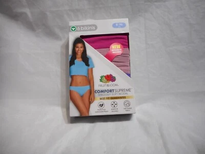 Paquete de 6 bikinis para mujer Fruit Of The Loom multicolores 8/XL y 9/2X Foto 1 de 4