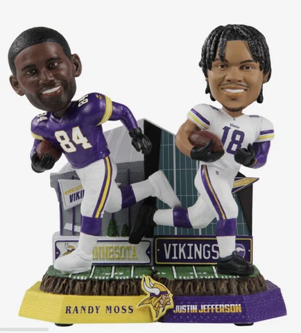 Justin Jefferson & Randy Moss Minnesota Vikings NFL “Then & Now" Bobblehead FOCO Cover