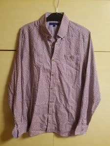New TED BAKER London 15 1/2"White Maroon Pattern Long Sleeve Formal Cotton Shirt - Picture 1 of 4