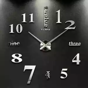 3D Wall Clocks DIY Number Acrylic Mirror Wall Stickers for Home Decor Living - Picture 1 of 29