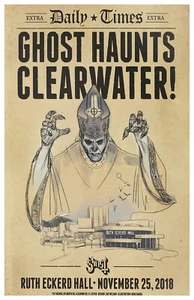 Póster de concierto de Ghost 2018 Clearwater, FL 11 X 17 enmarcado - Imagen 1 de 2