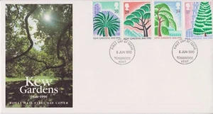UNADDRESSED GB ROYAL MAIL FDC 1990 KEW GARDENS STAMP SET TONBRIDGE PMK - Picture 1 of 1