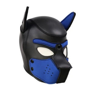 Cosplay Dog Mask Puppy Headgear Master Role Play Helmet Neck Collar - Picture 1 of 41